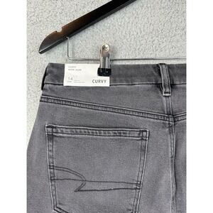 American Eagle Jeans Womens 14 32W Black Curvy Mom Super High Rise Stretch New